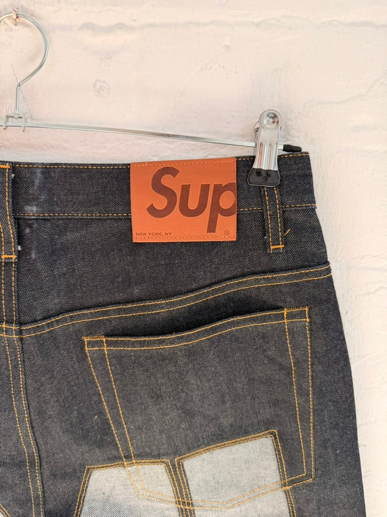 Supreme Inset Spellout Jeans (W30)