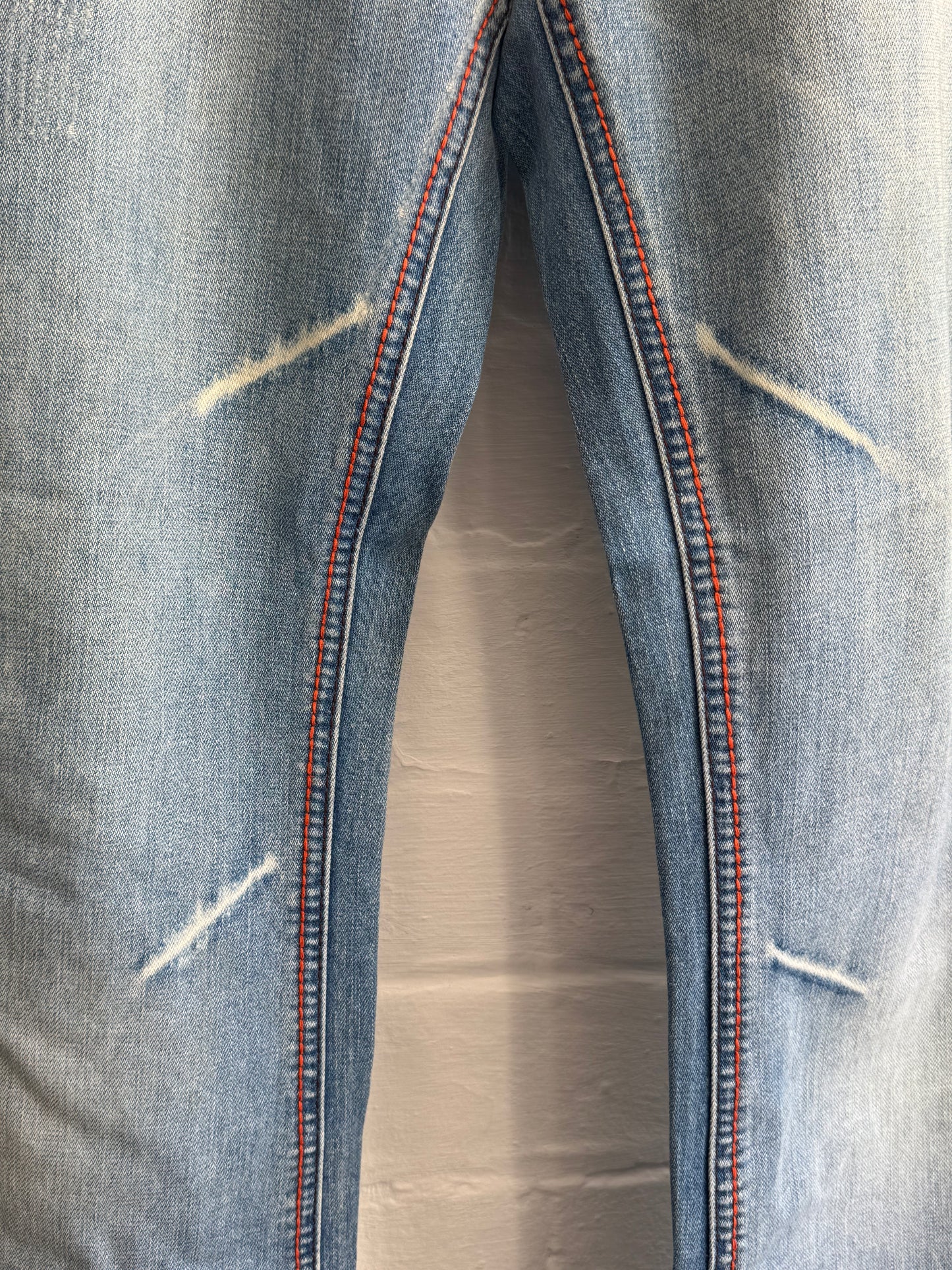 '00s Roberto Cavalli Just Cavalli Contrast Stitch Bootcut 'Scar' Denim (32)