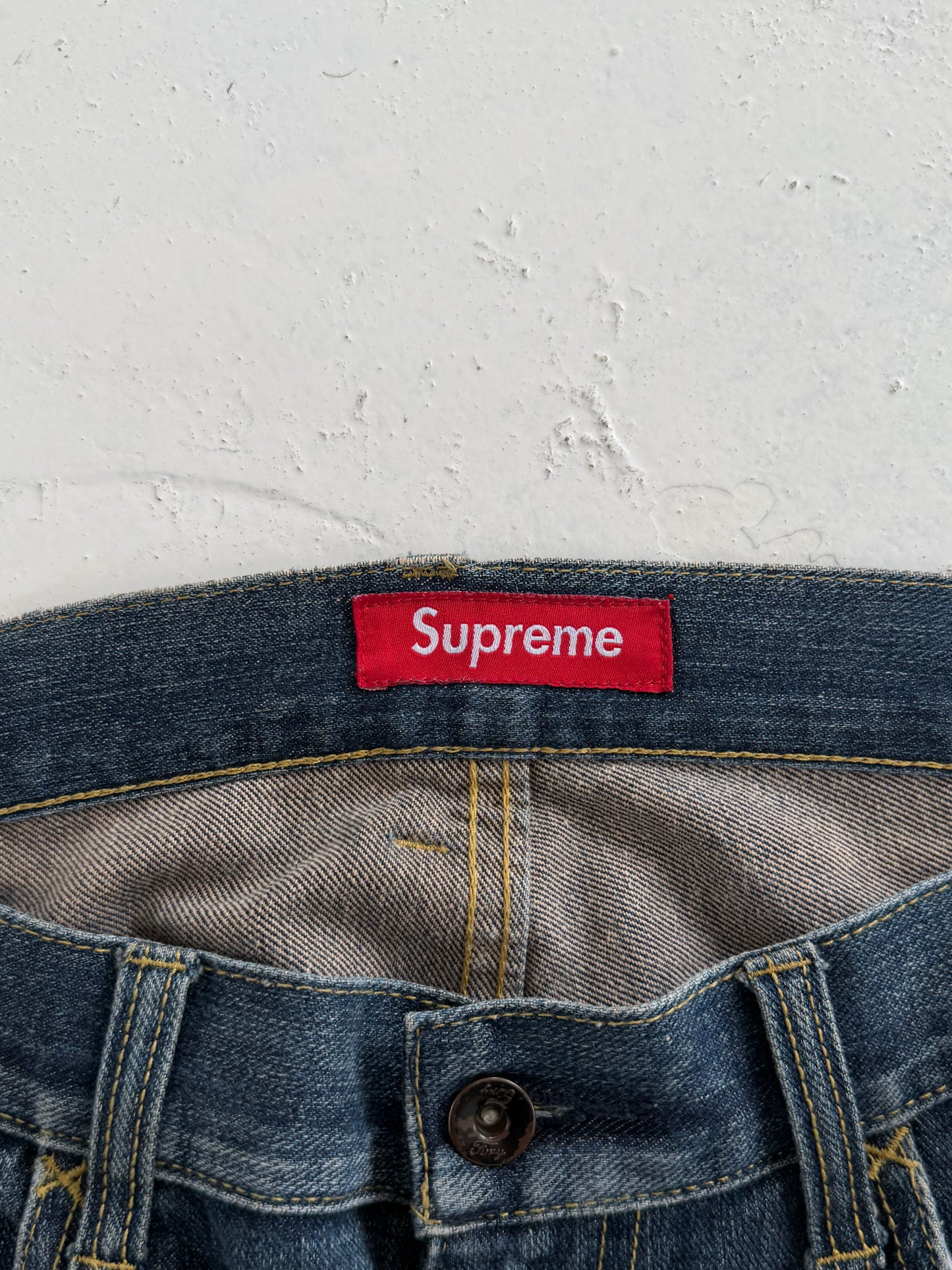 '08 Supreme X Neighbourhood 'Savaged' Selvedge Denim Jeans (34)