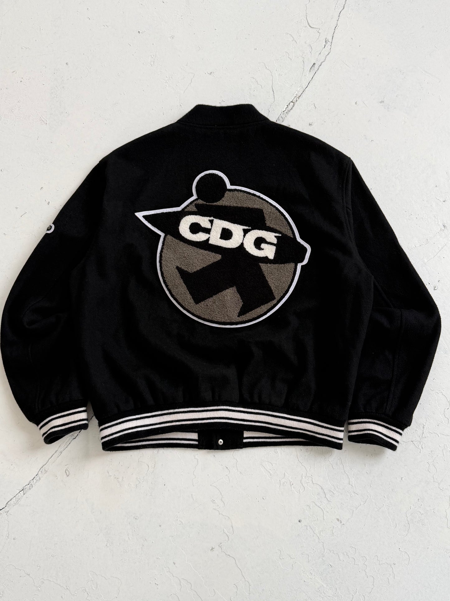 Comme Des Garçons X Stussy Wool 40th Anniversary Spellout Varsity Jacket (M)