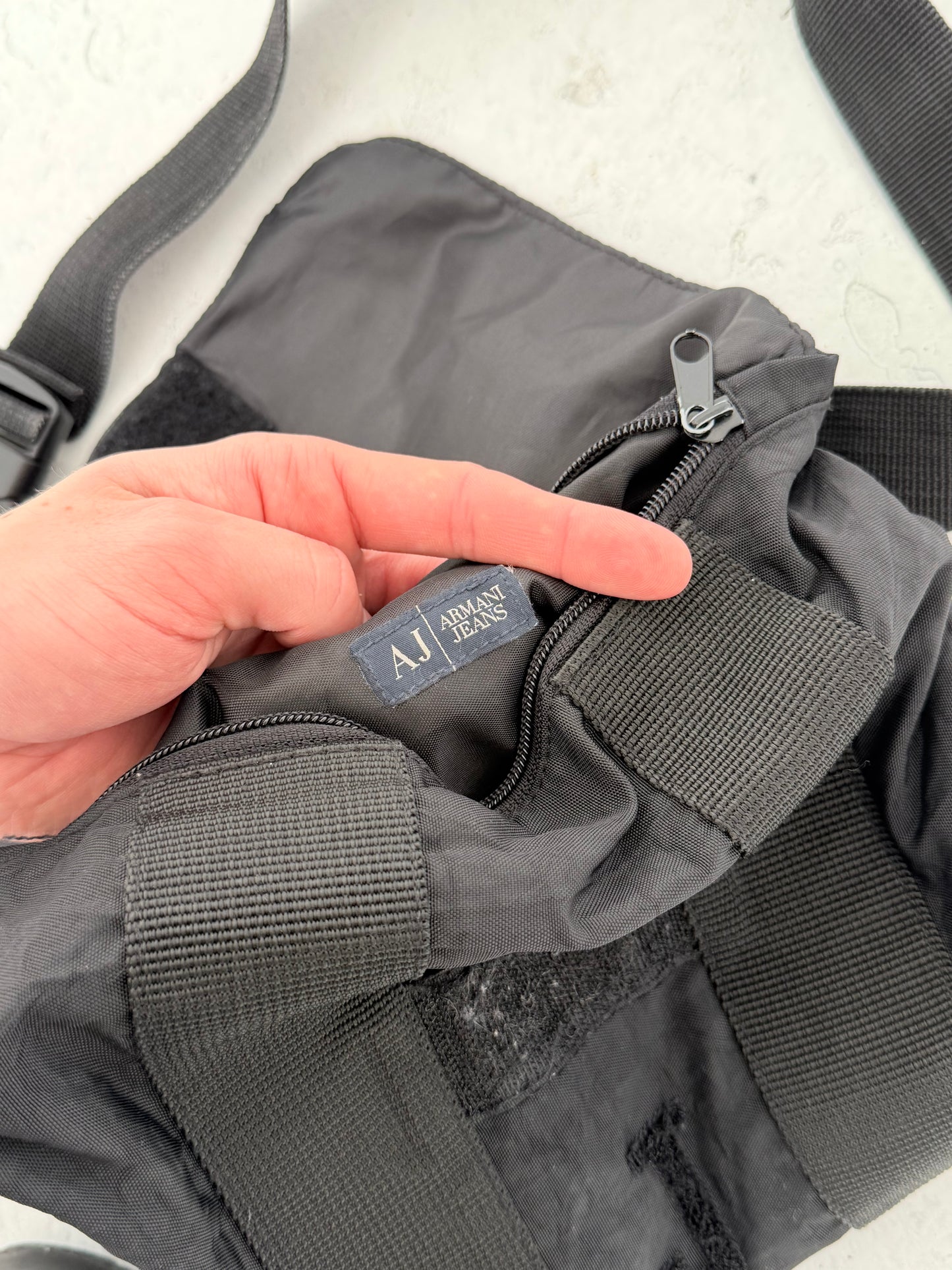 00s Armani Jeans Spellout Side Bag