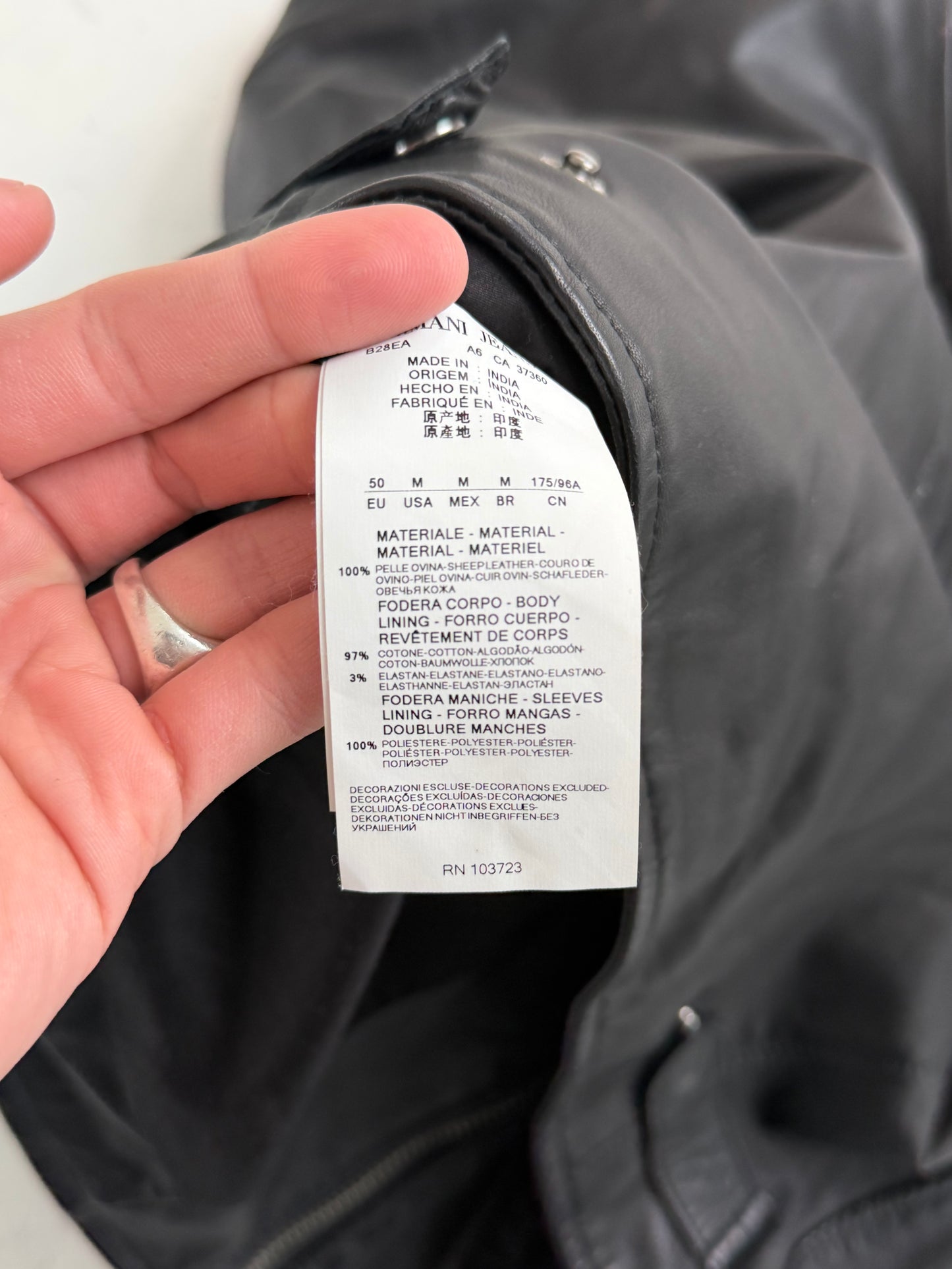 '00s Armani Jeans Sheeps Leather Jacket (S/M)