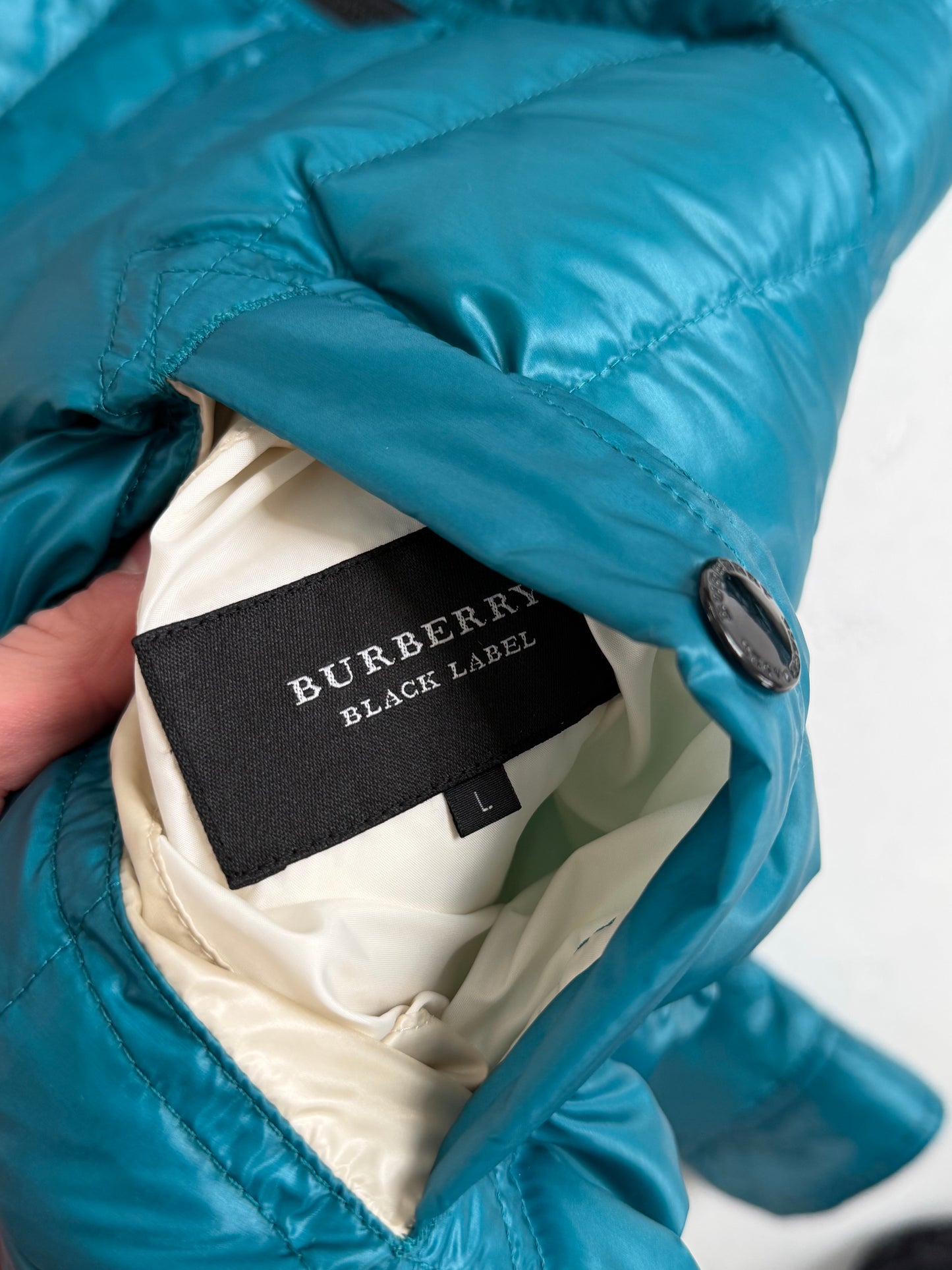 '00s Burberry Black Label Reversible Down Puffer Jacket (M)
