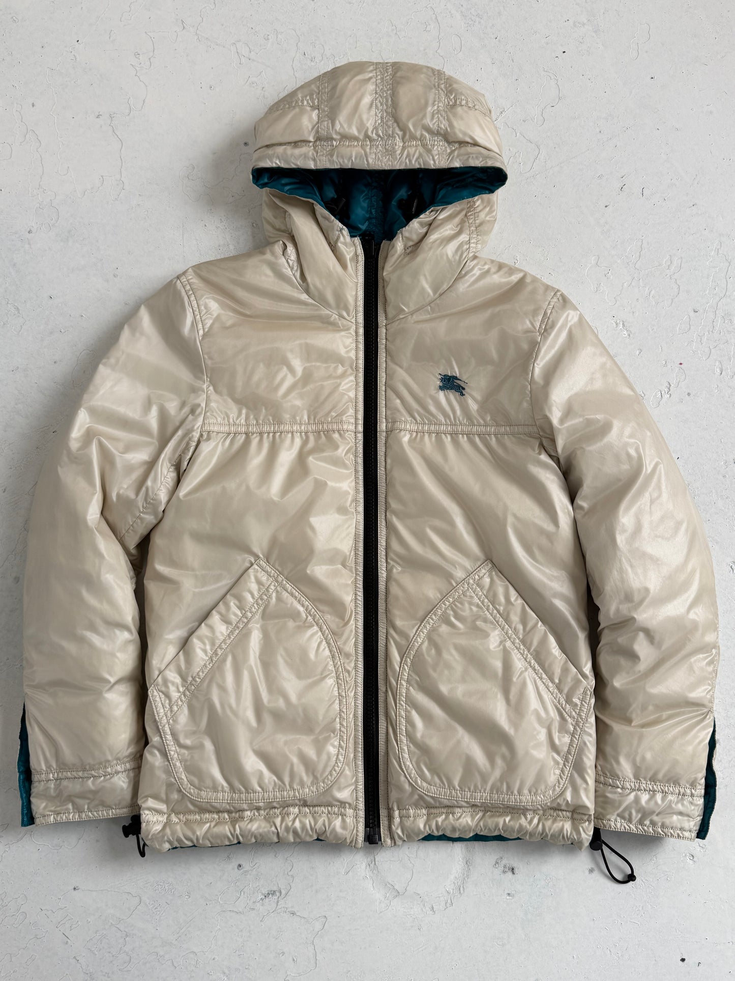 '00s Burberry Black Label Reversible Down Puffer Jacket (M)