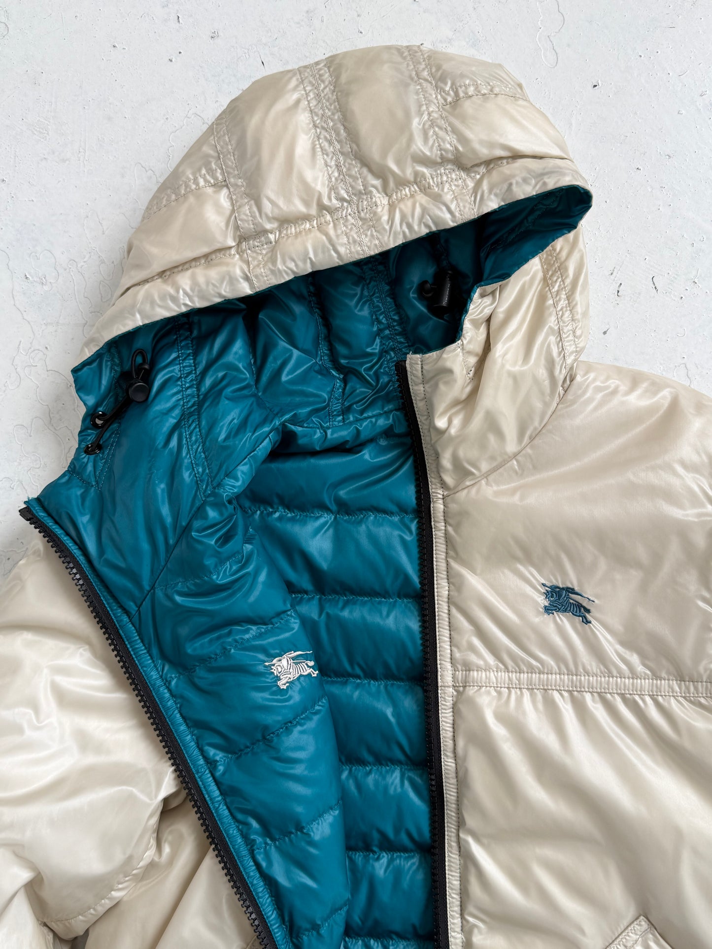 '00s Burberry Black Label Reversible Down Puffer Jacket (M)
