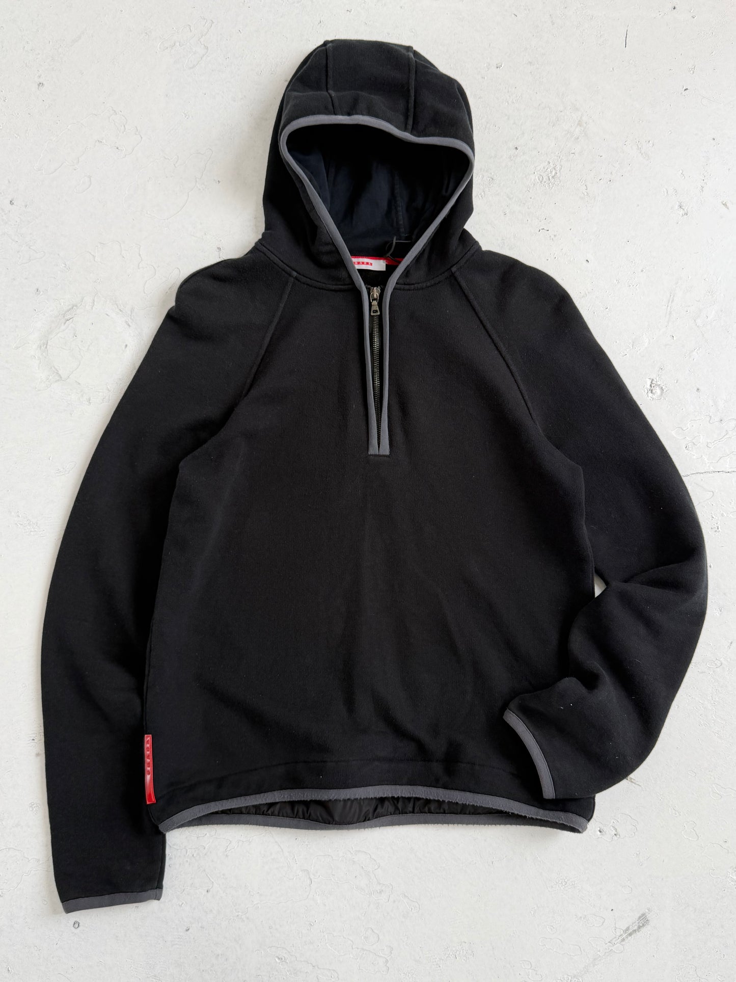 '00s Prada Sport Contrast Piping Quarter Zip Hoodie (S)