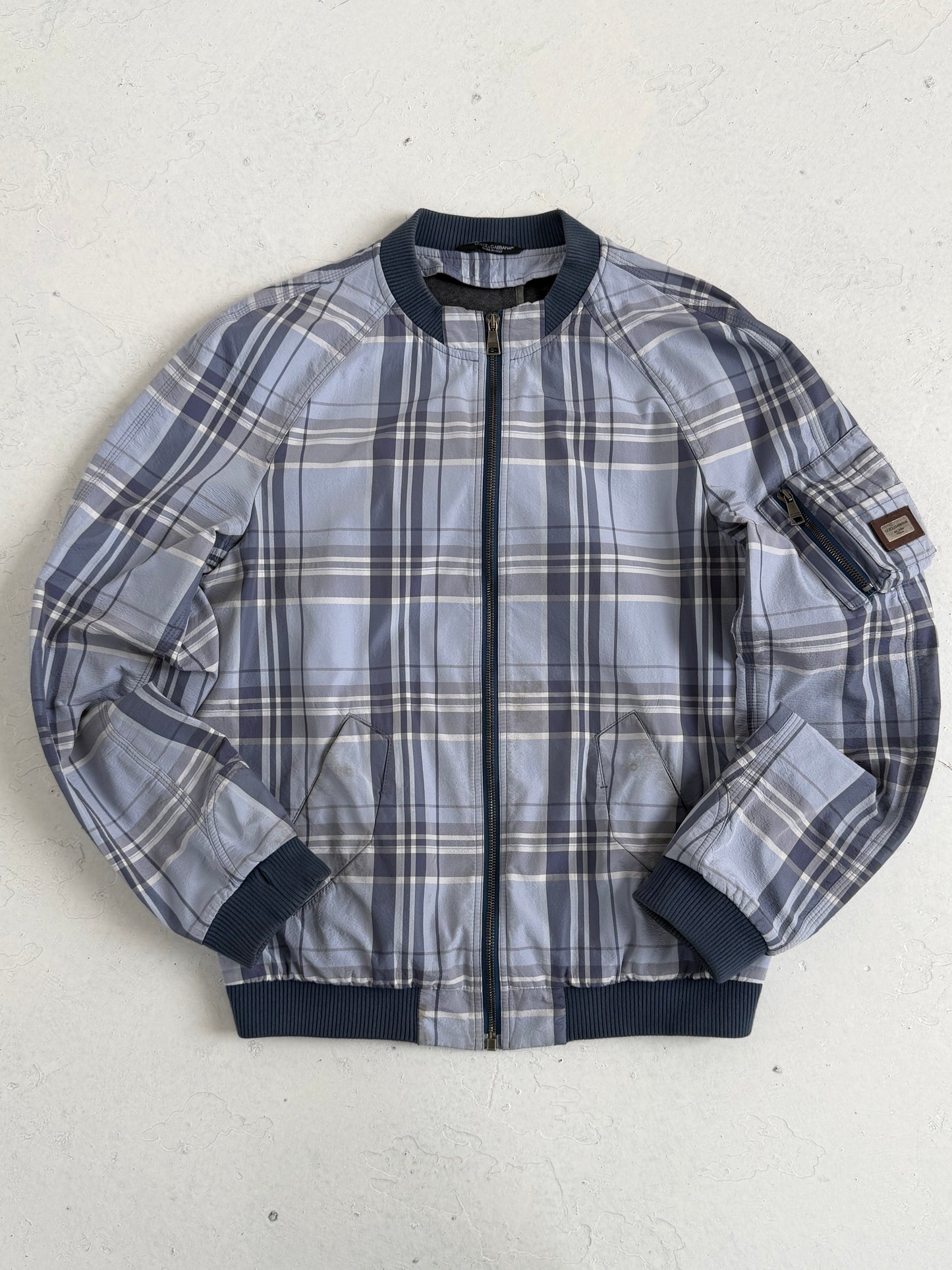 00s Dolce and Gabbana Plaid Bomber Jacket (S)