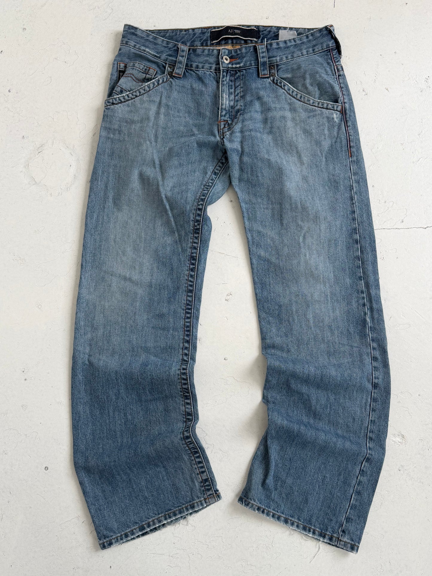 00s Armani Jeans Loose Fit 009 Indigo Jeans (34)