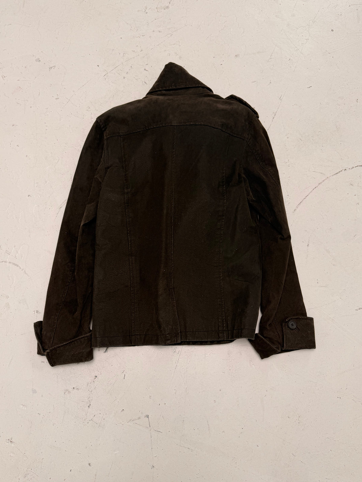 '00s Pig Skin Leather Pea Coat (S)