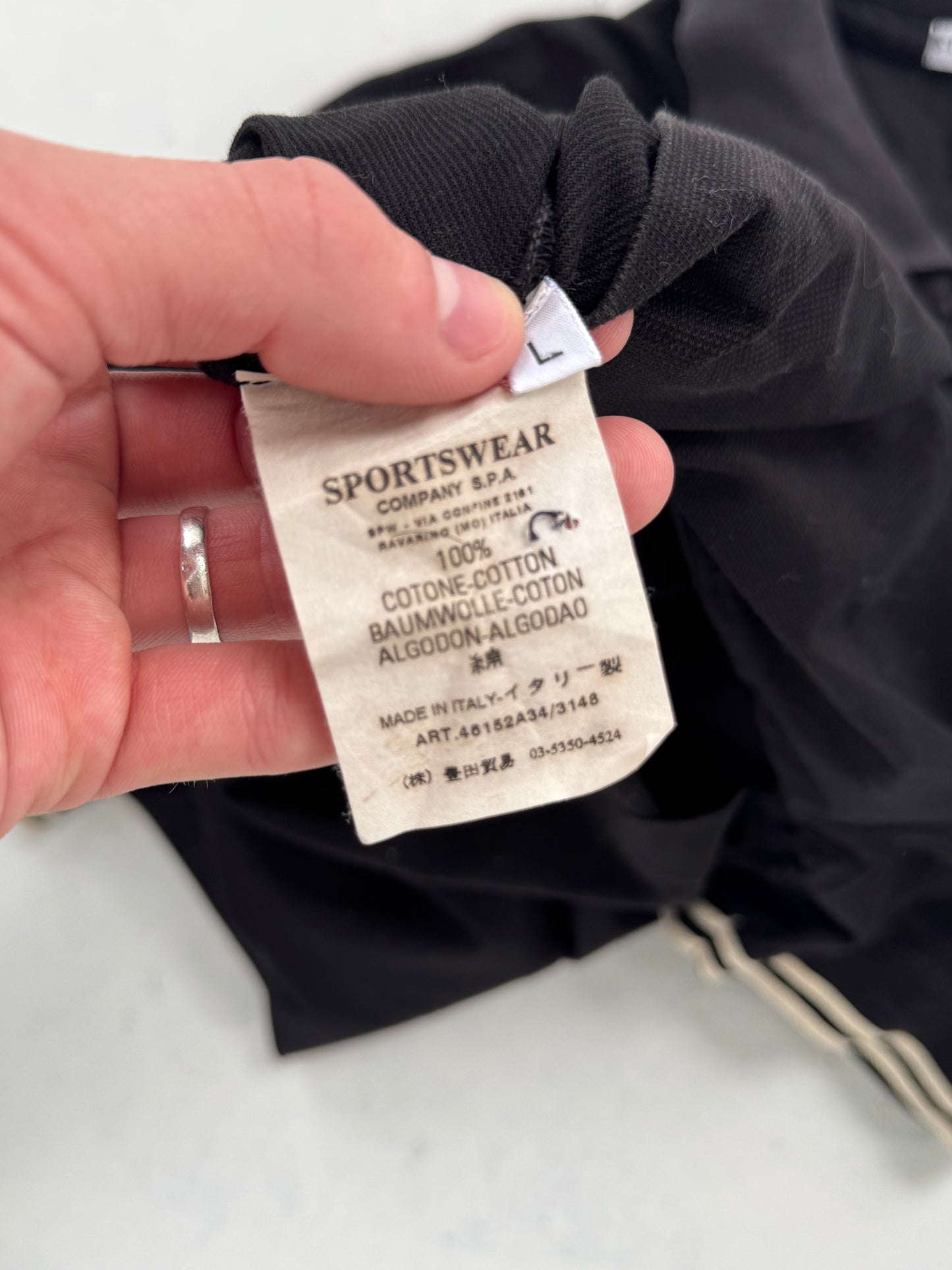 '00s Stone Island Fine Mesh Spellout Logo Polo (M)