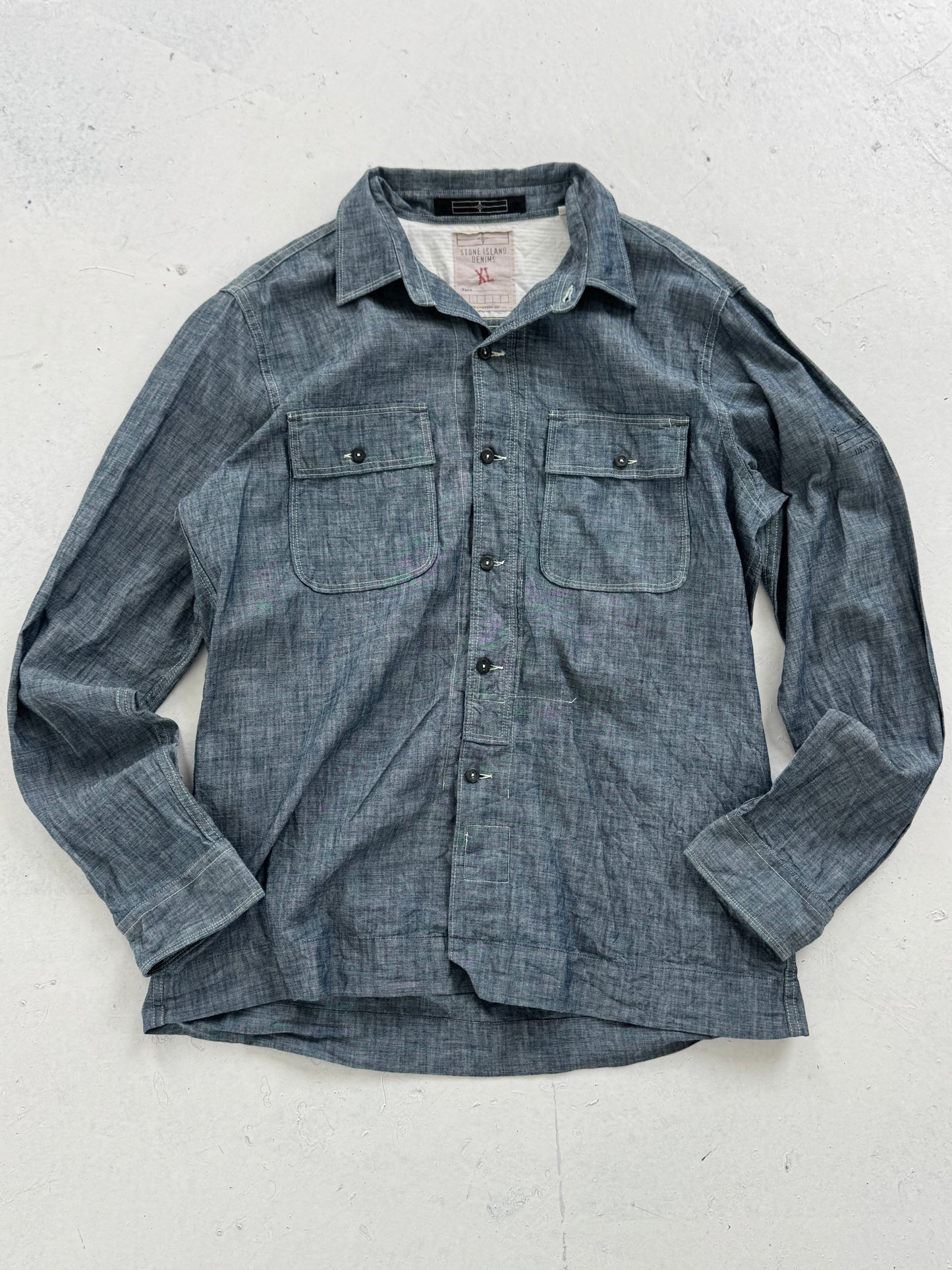 00s Stone Island Denims Fleck Spun Denim Overshirt (L/XL)