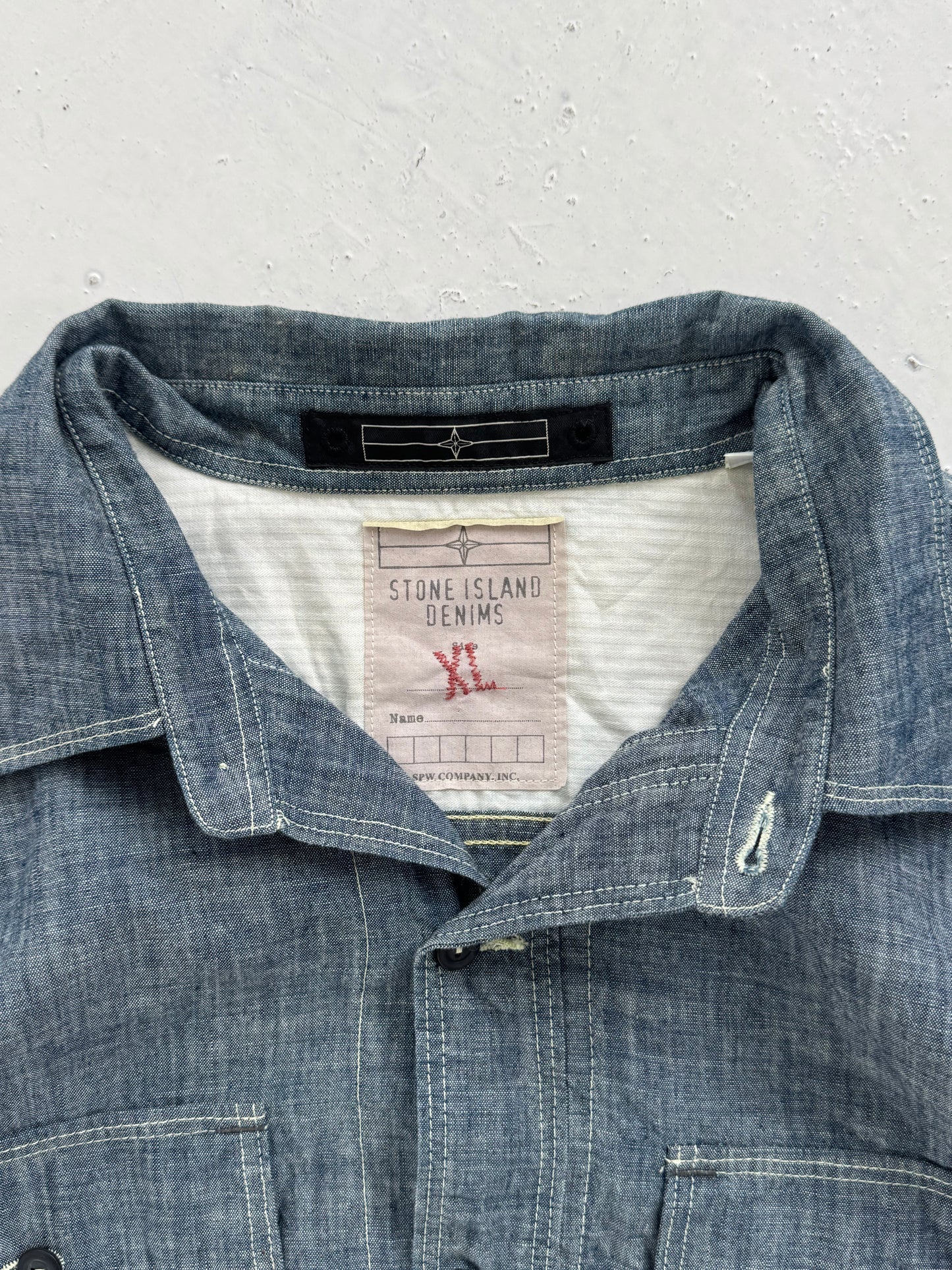 00s Stone Island Denims Fleck Spun Denim Overshirt (L/XL)