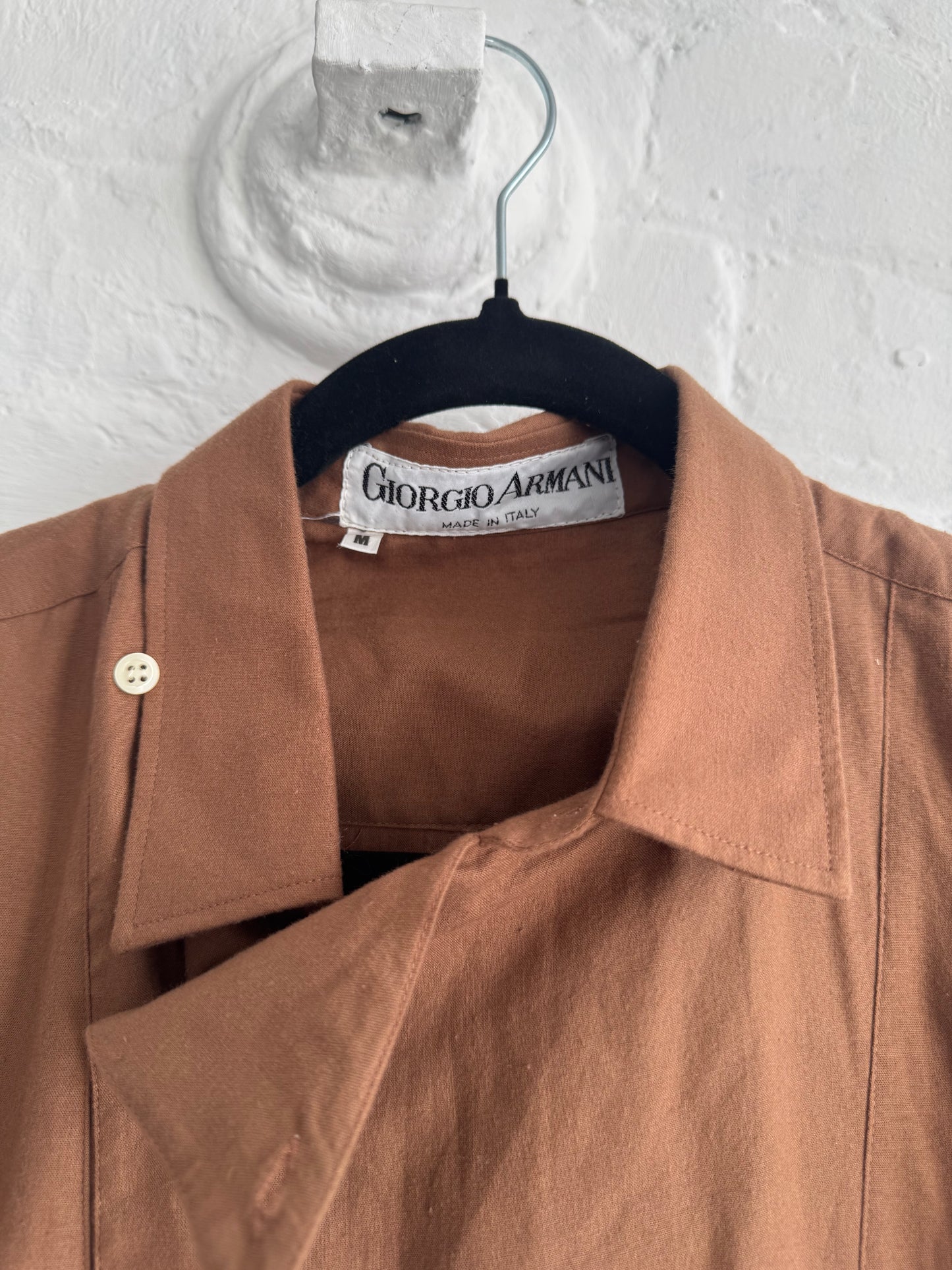 '73 Giorgio Armani Runway Asymmetical Closure Shirt (M)