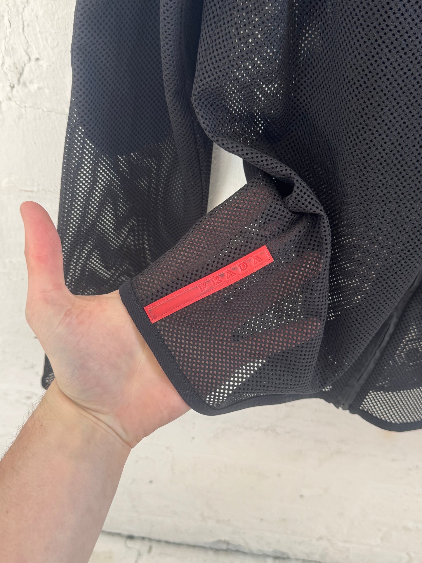 '00 Prada Sport Mesh Layer Nylon Hybrid Jacket (S)