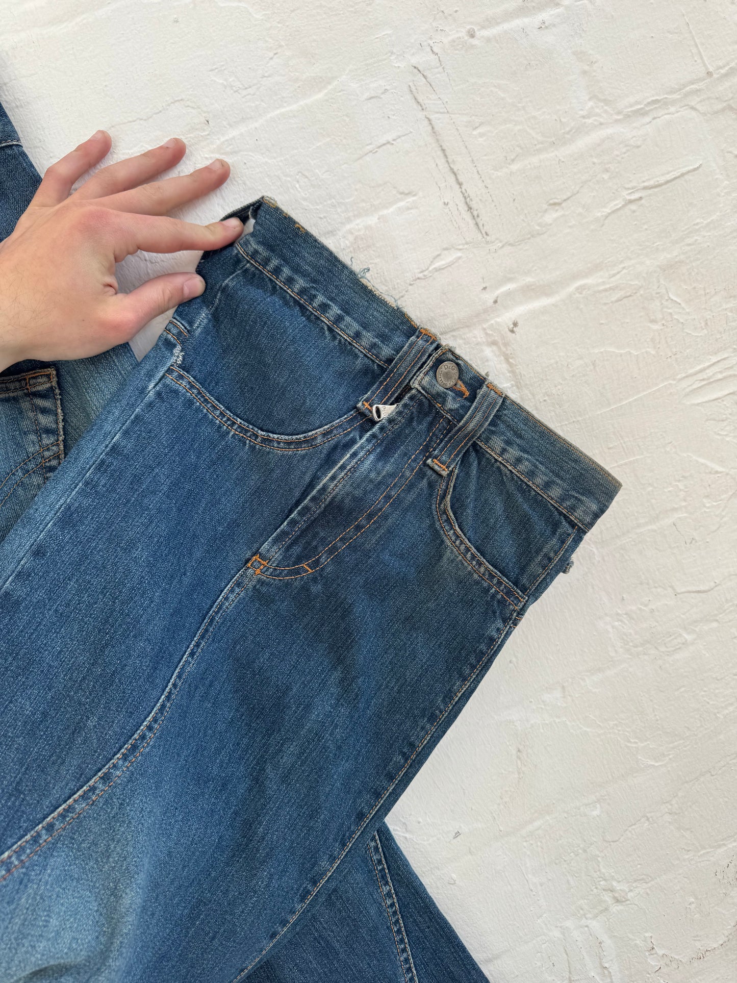 '03 Dolce & Gabbana D&G Reconstructed Denim Jeans (35)