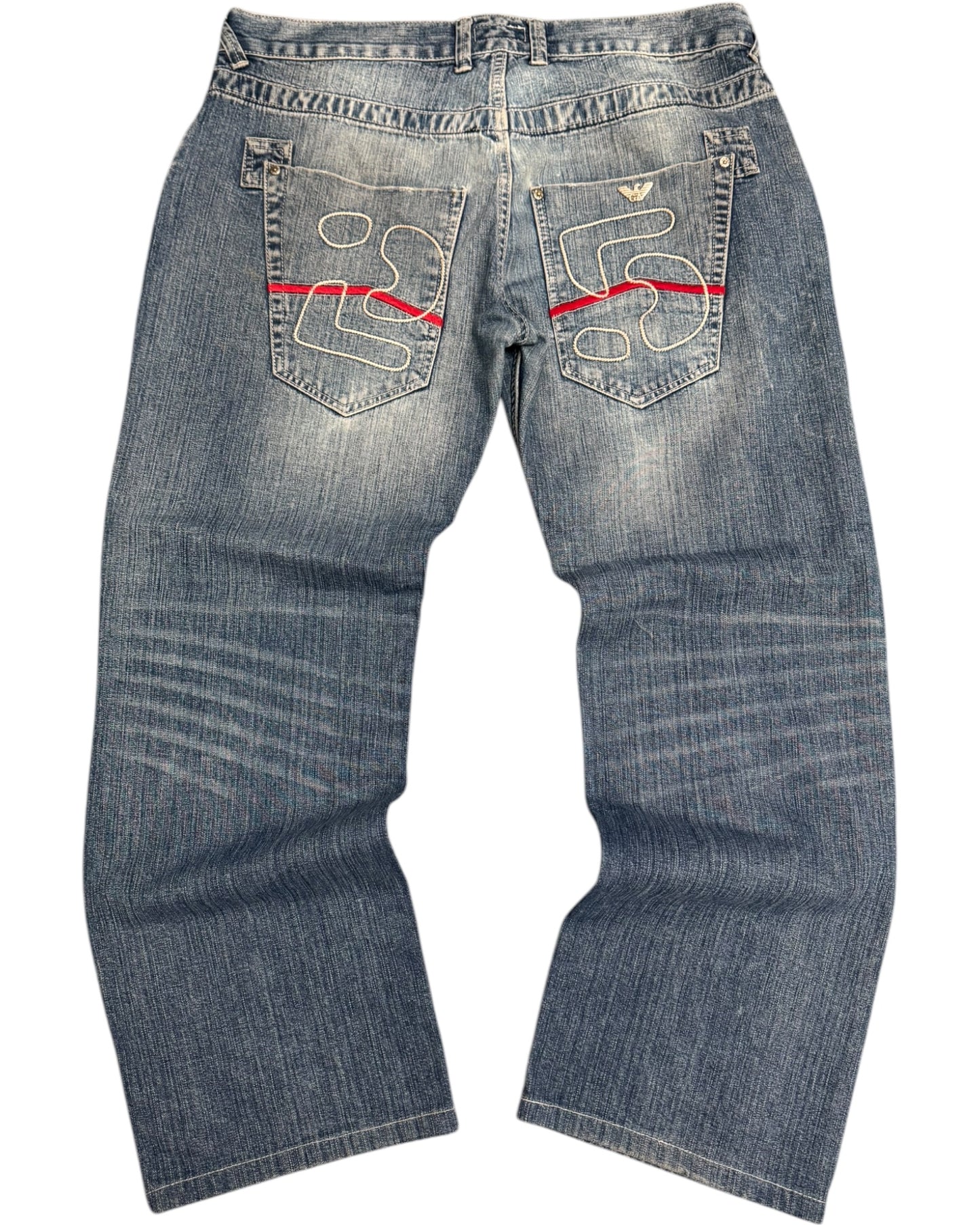 00s Armani Jeans 25th Anniversary Spellout Jeans (36)