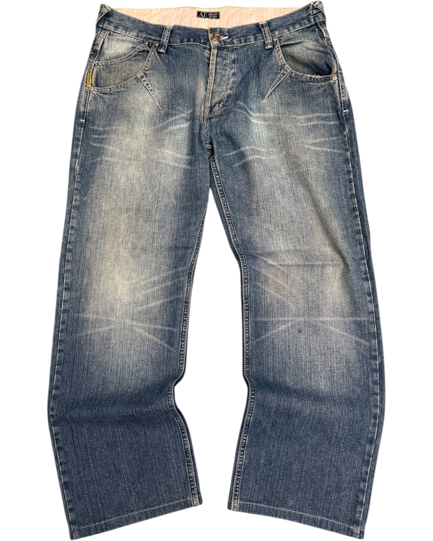 00s Armani Jeans 25th Anniversary Spellout Jeans (36)