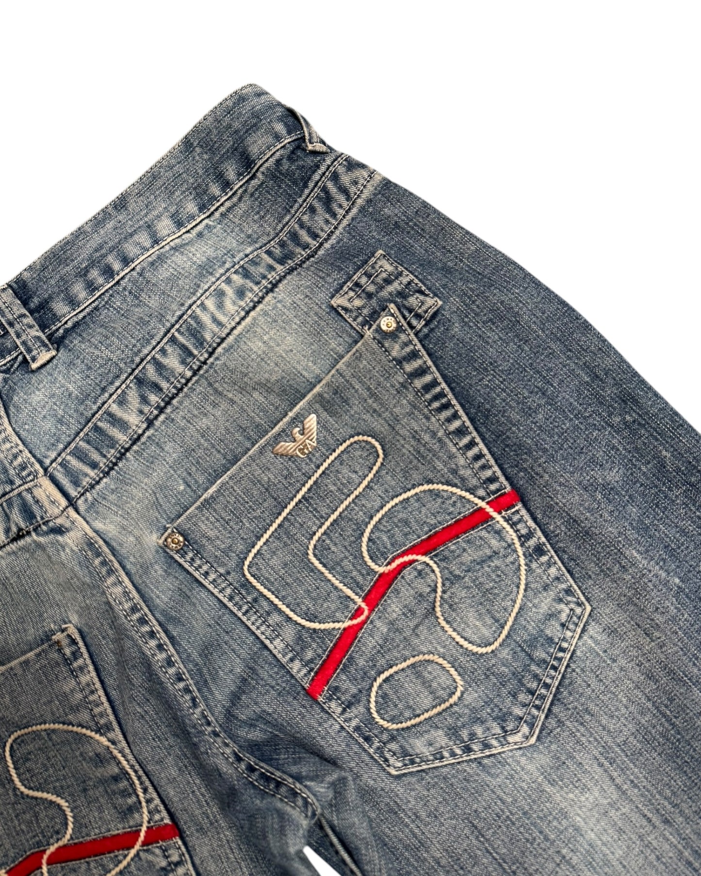 00s Armani Jeans 25th Anniversary Spellout Jeans (36)