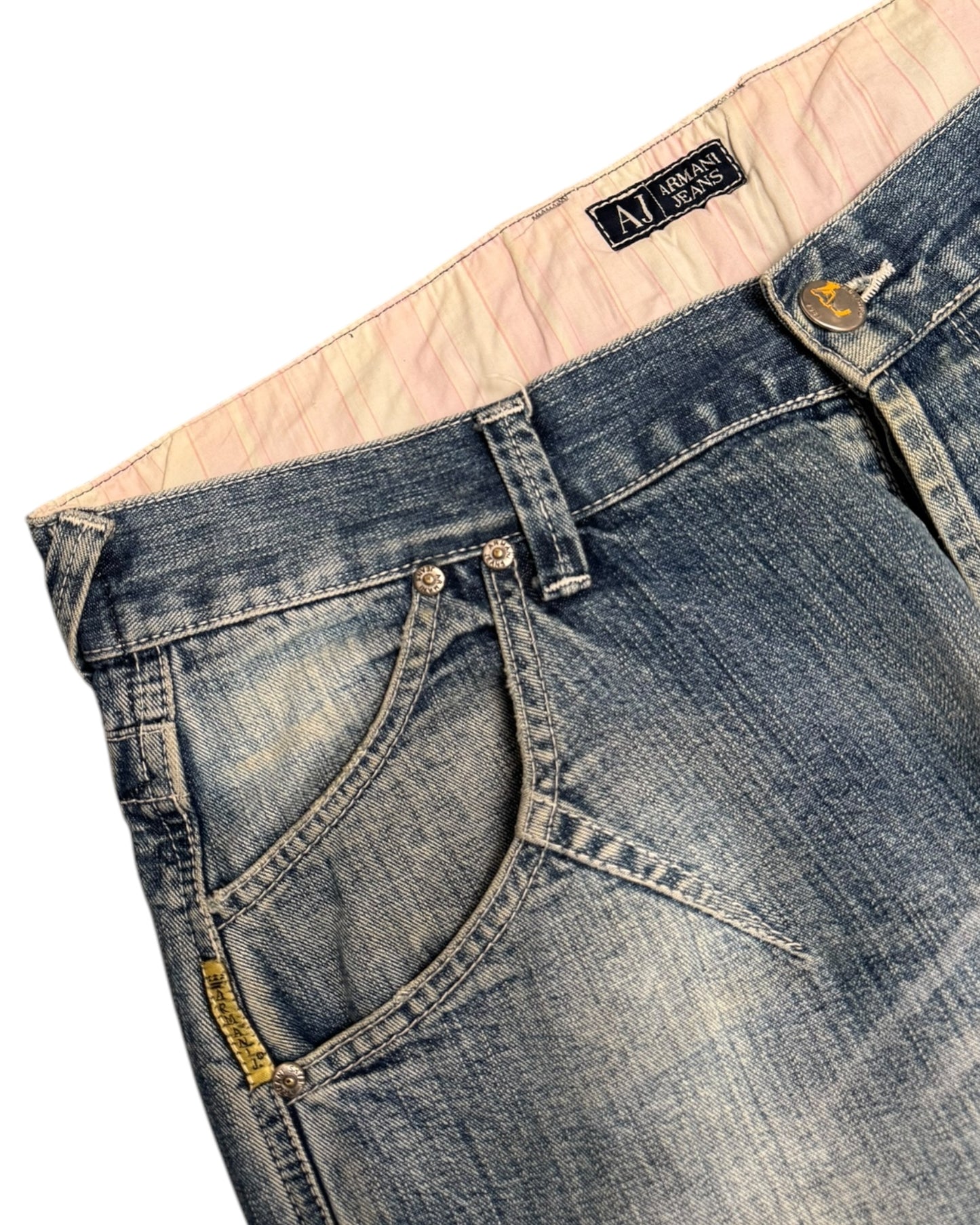 00s Armani Jeans 25th Anniversary Spellout Jeans (36)