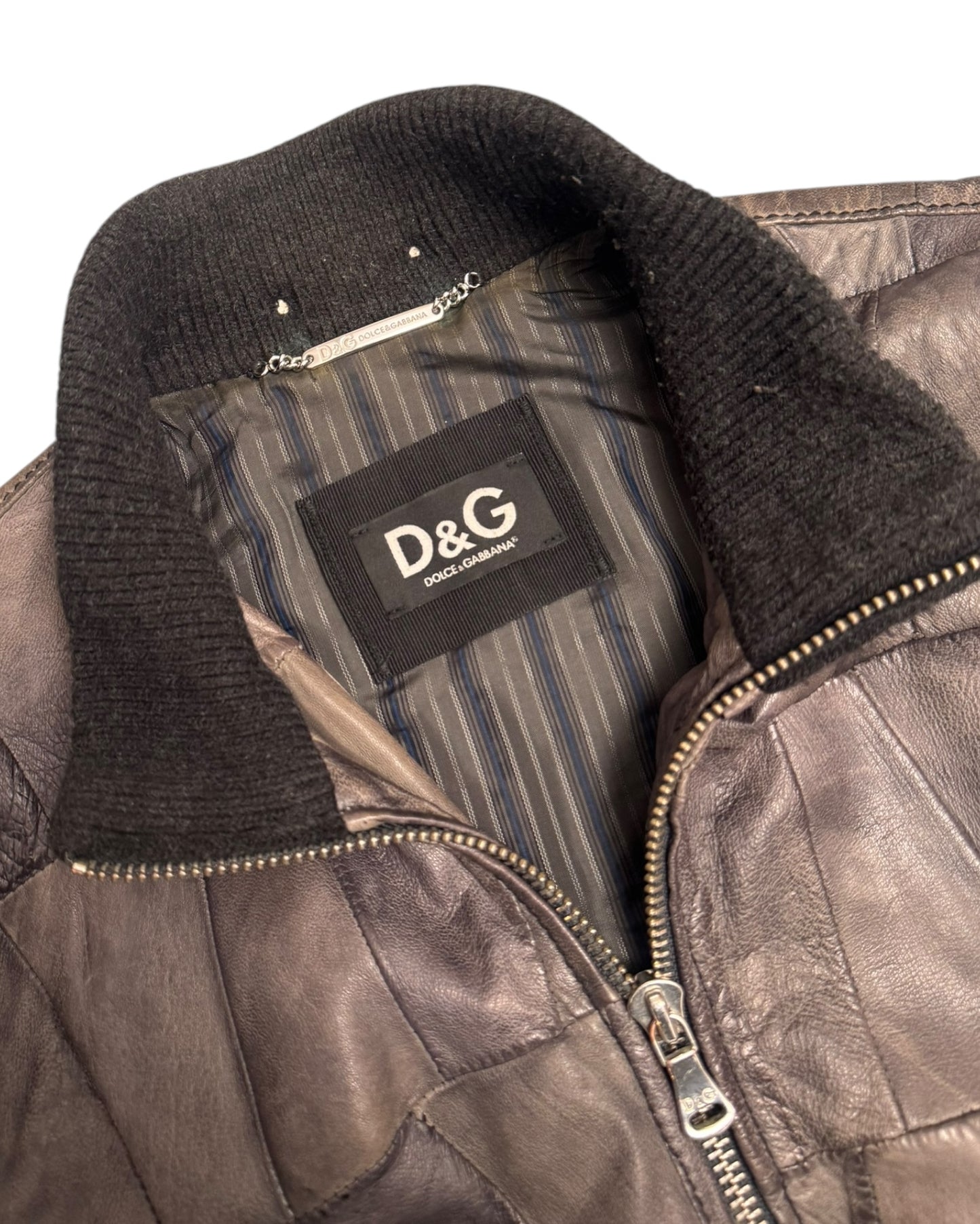 '03 Dolce & Gabanna Runway Patchwork Lambskin Leather Jacket (S)