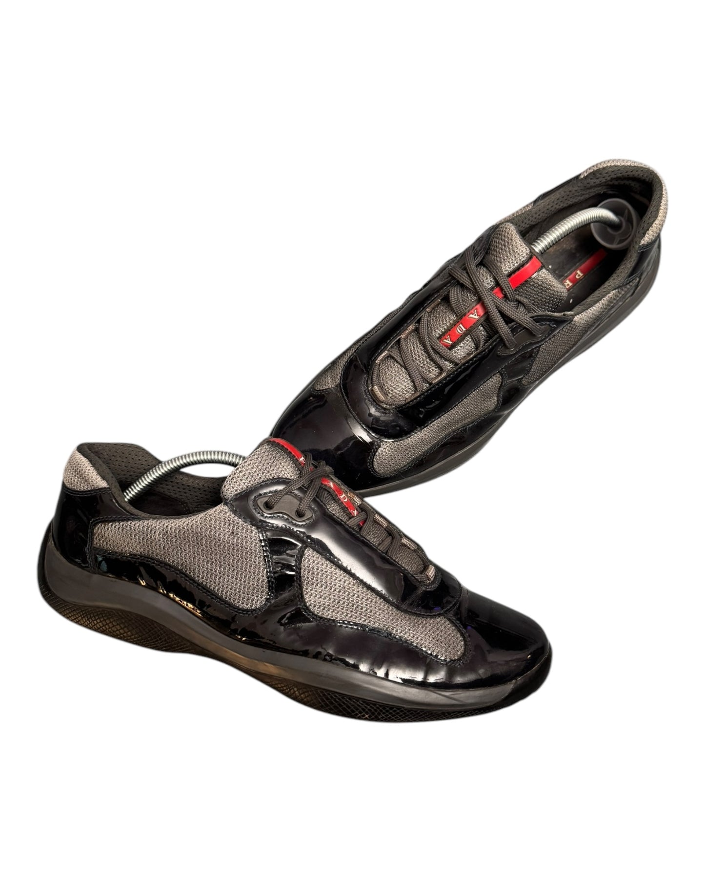00s Prada Americas Cup Metallic Grey Sneakers (UK 11)
