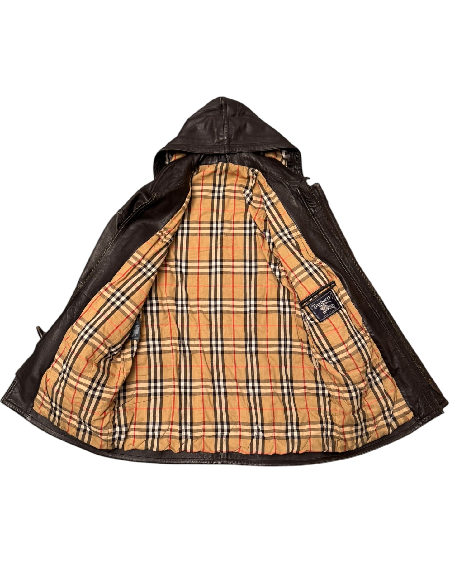 '99 Burberry Nova Check Monte Carlo Rally Gifted Leather Duffel Jacket (M)