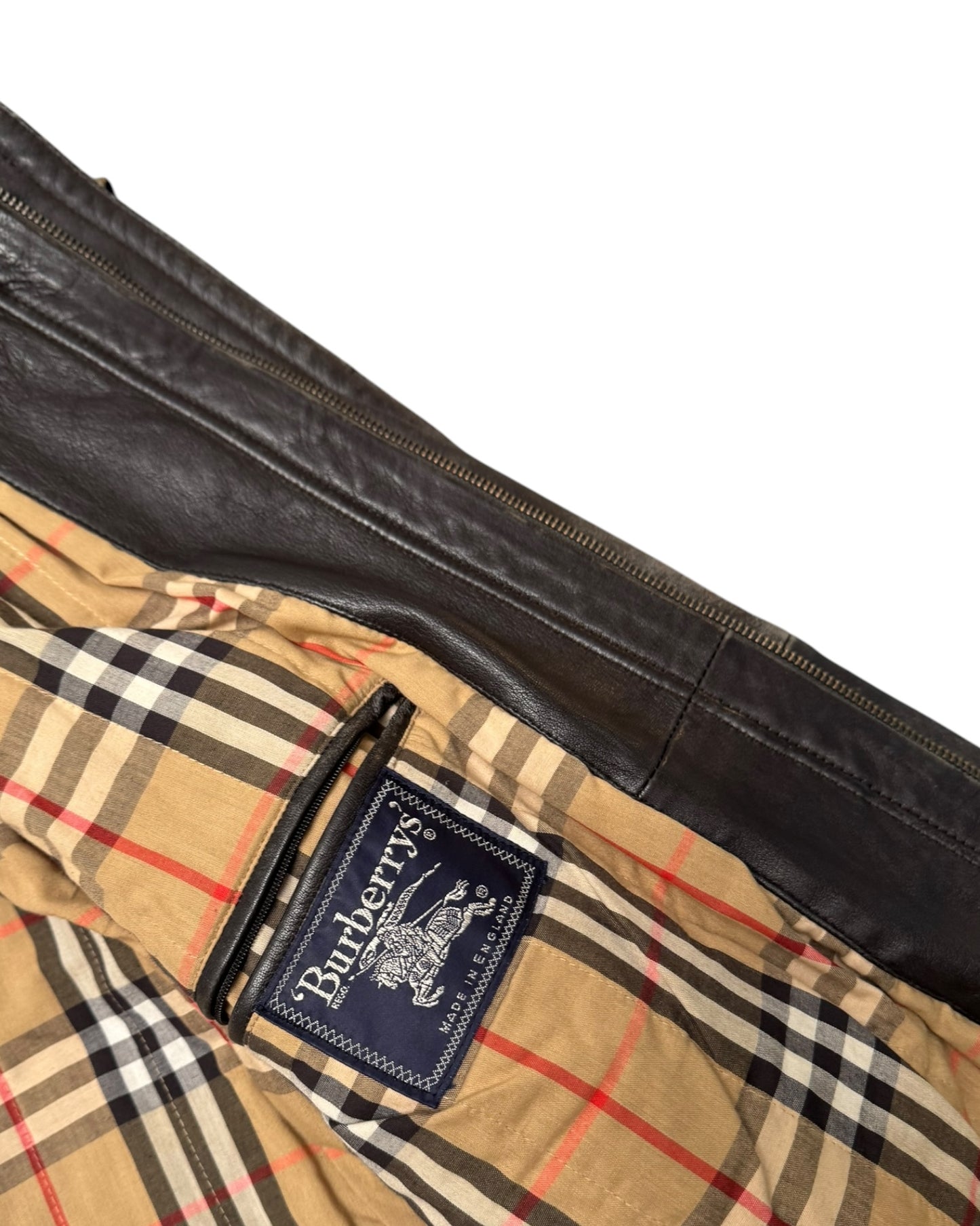 '99 Burberry Nova Check Monte Carlo Rally Gifted Leather Duffel Jacket (M)