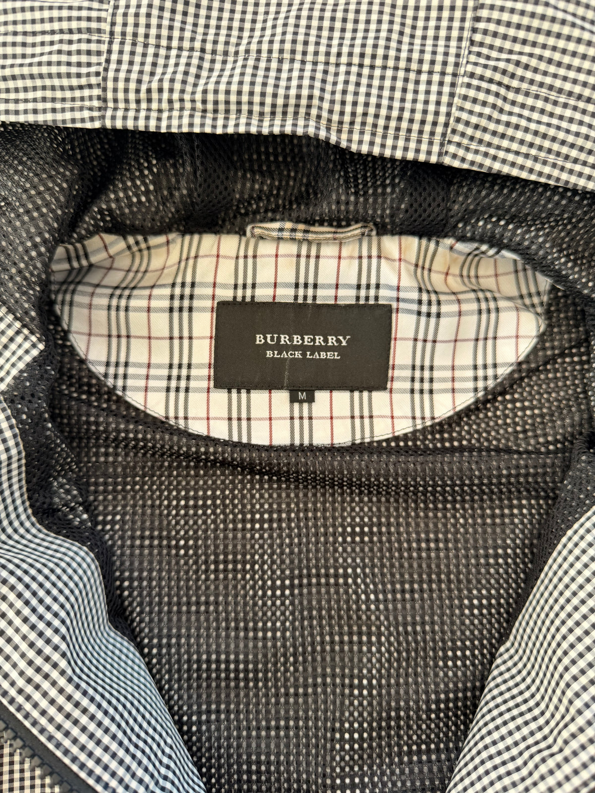 ‘00s Burberry Black Label Gingham Gillet Hooded (S)