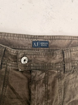 ‘00s Armani Jeans Spellout Distressed Panelled Cargo Pants (34x30) (Copy)
