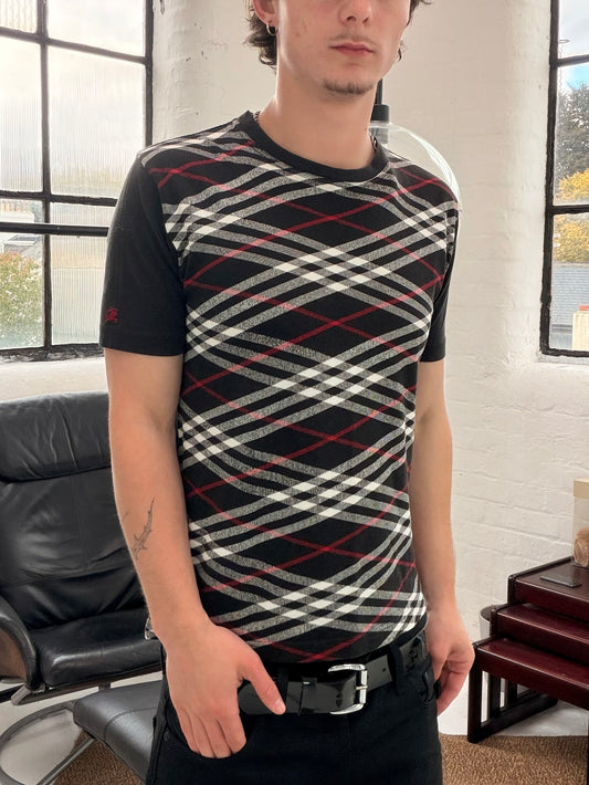 ‘00s Burberry Black Label Graphic T-Shirt (S)
