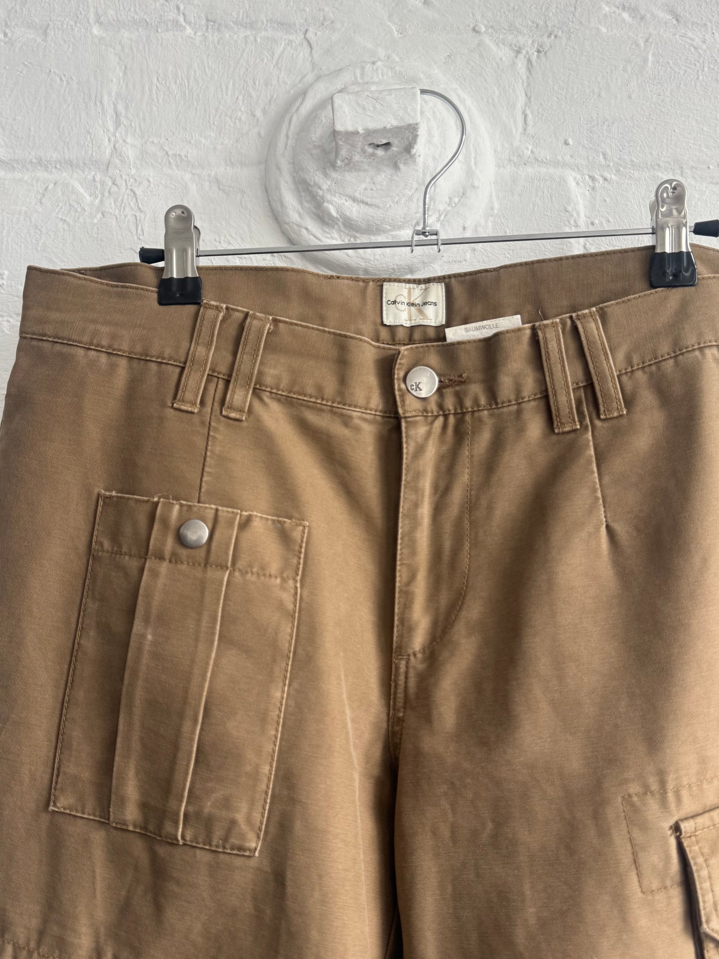 90s Calvin Klein Jeans Multi-Pocket Baggy Cargo Twill Pants (32)