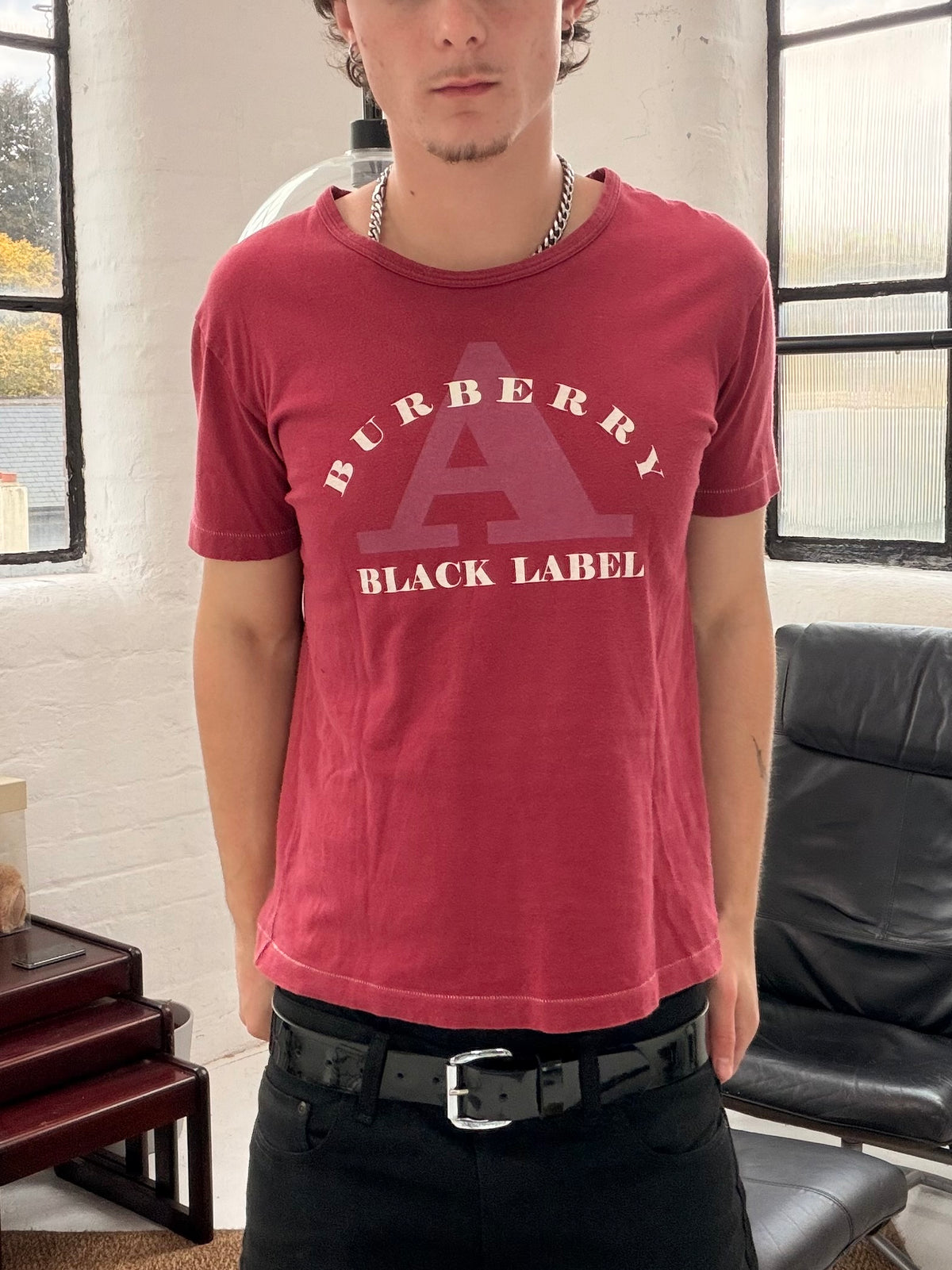 ‘00s Burberry Black Label Graphic T-Shirt (S)