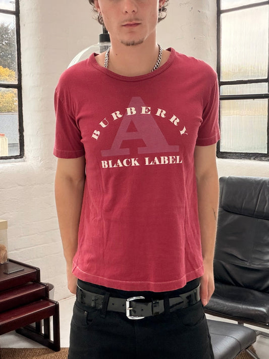 ‘00s Burberry Black Label Graphic T-Shirt (S)