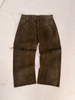 ‘00s Armani Jeans Spellout Distressed Panelled Cargo Pants (34x30) (Copy)