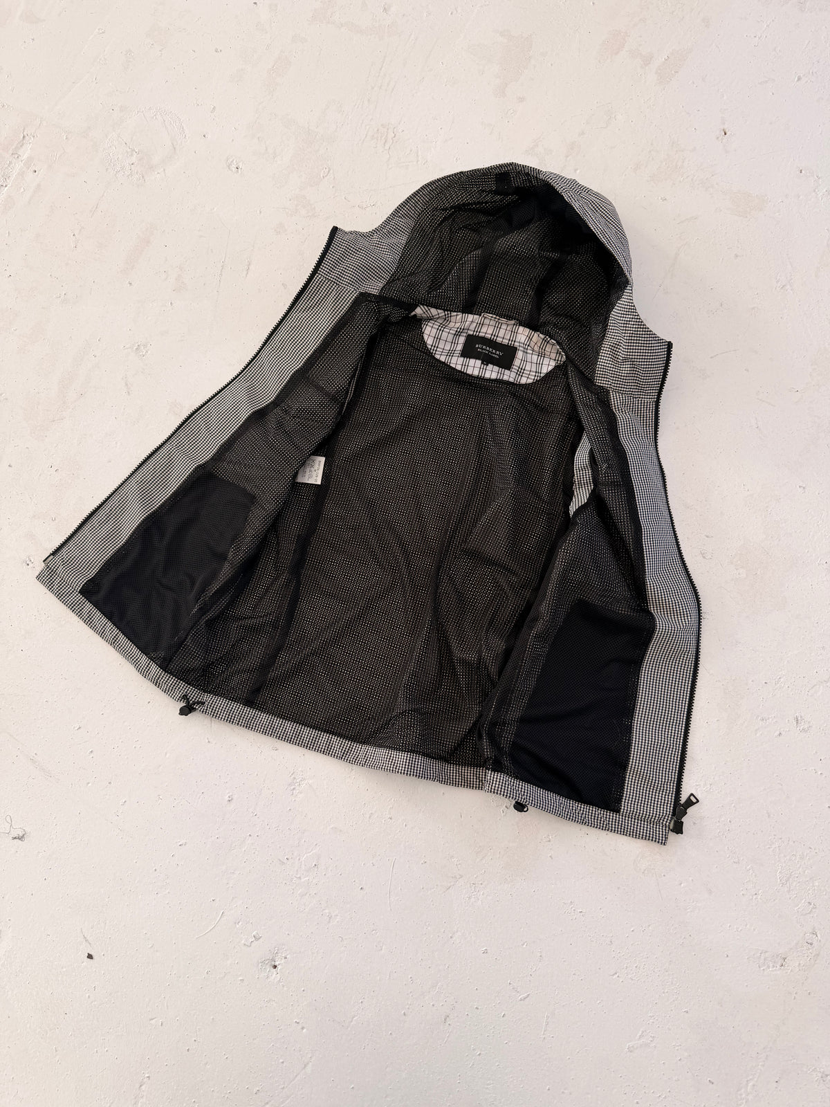 ‘00s Burberry Black Label Gingham Gillet Hooded (S)