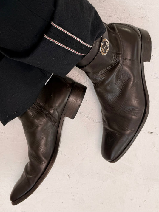 ‘00s Gucci By Tom Ford Leather Heal Boots (UK10)
