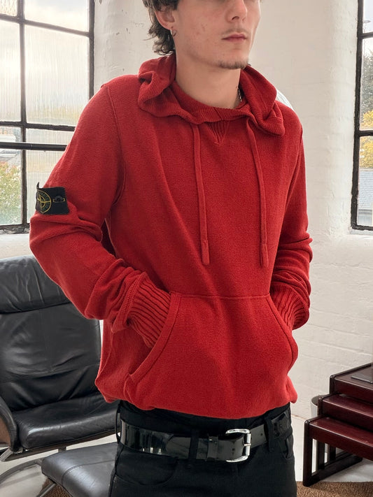 ‘00s Stone Island Knitted Hoodie (M)