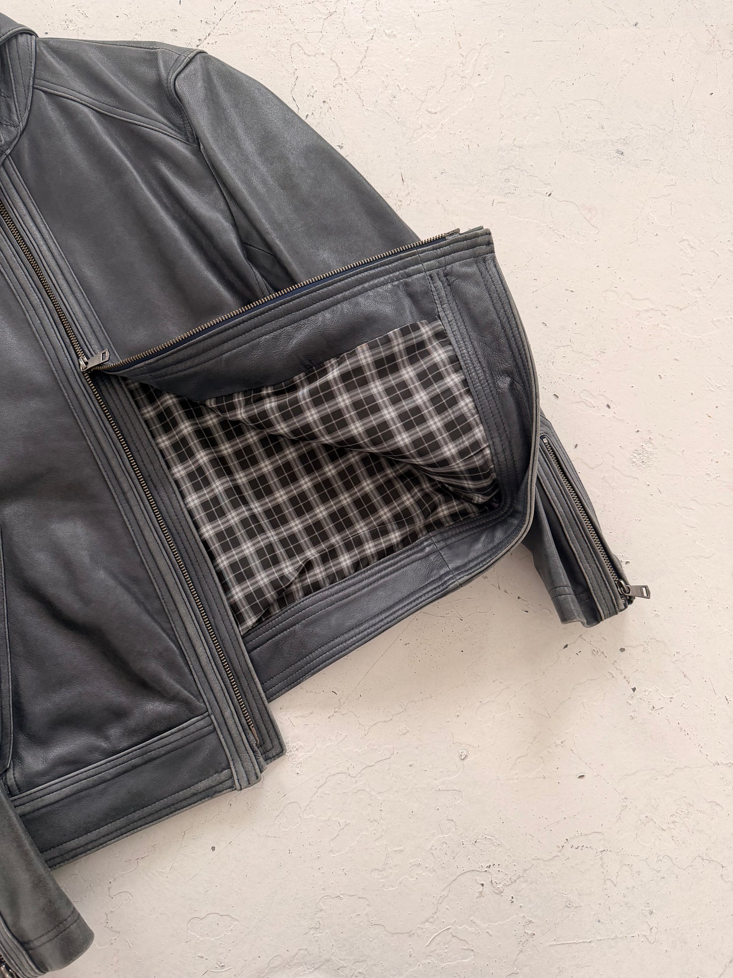 '00s Burberry Black Label Leather Jacket (M)
