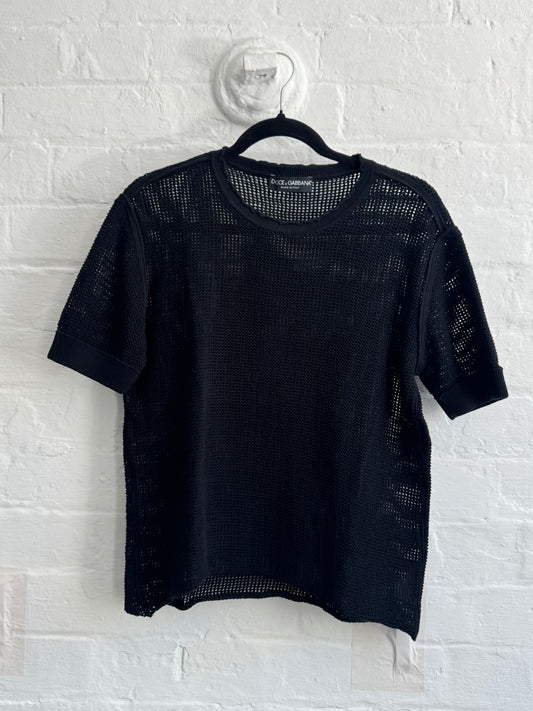 '00s Dolce & Gabbana Mesh Slim T-Shirt (M)