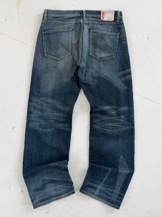 '08 Supreme X Neighbourhood 'Savaged' Selvedge Denim Jeans (34)