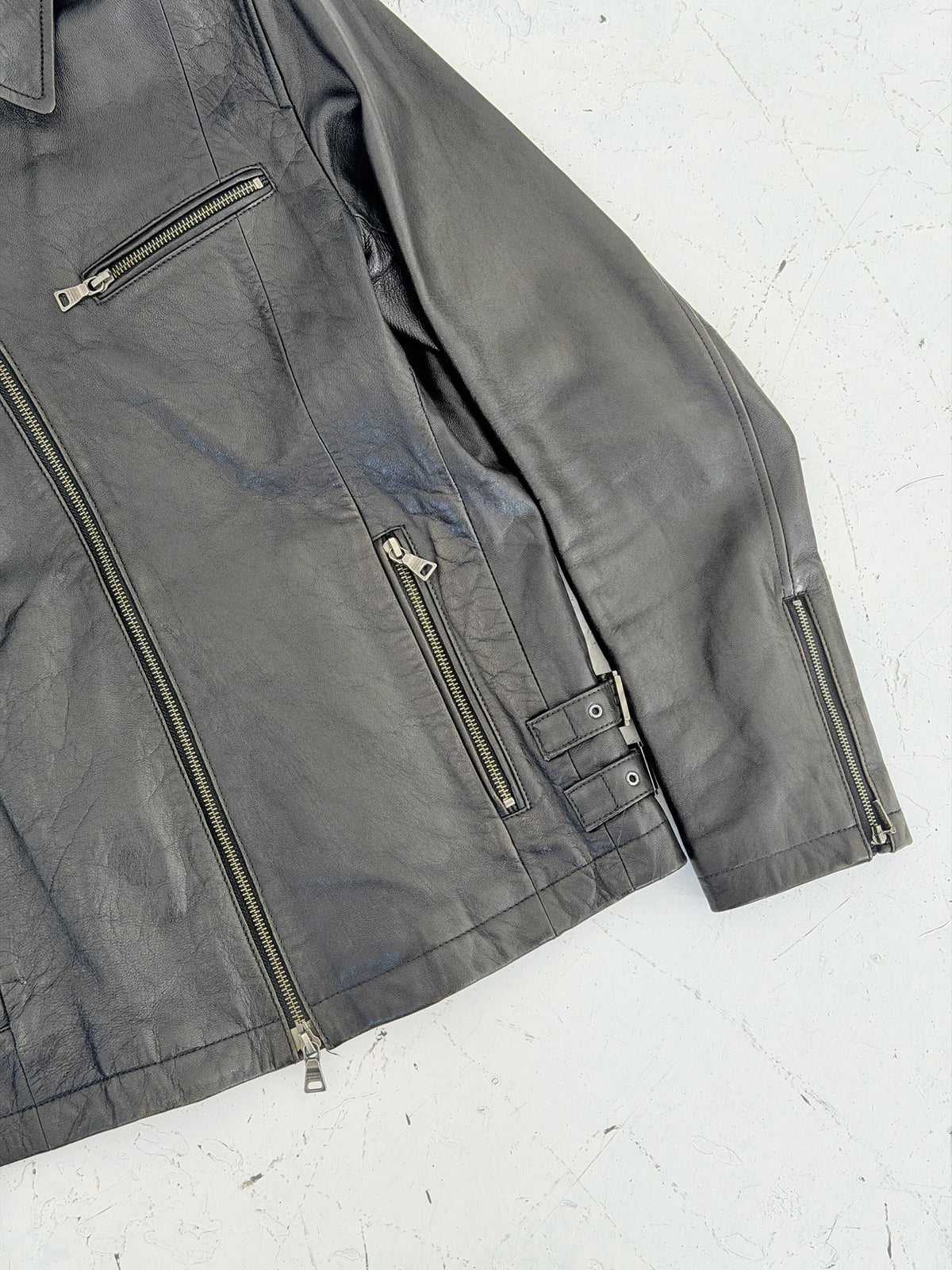 ‘00s Burberry Black Label Leather Jacket (M)