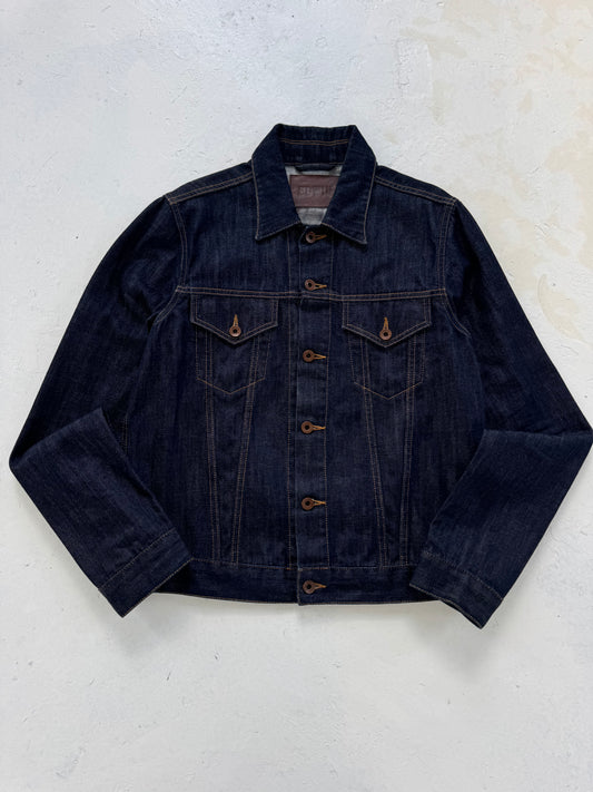 Edwin Raw Denim Red Spun Denim Trucker Jacket (S/M)