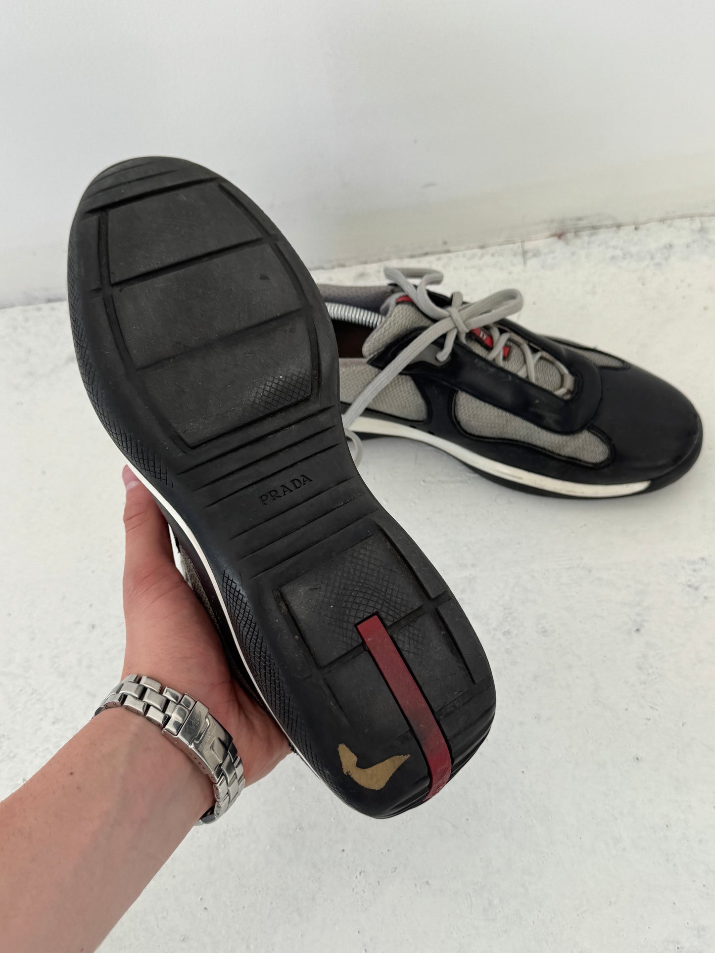 '00s Prada Americas Cup Leather Sneaker (UK 11)