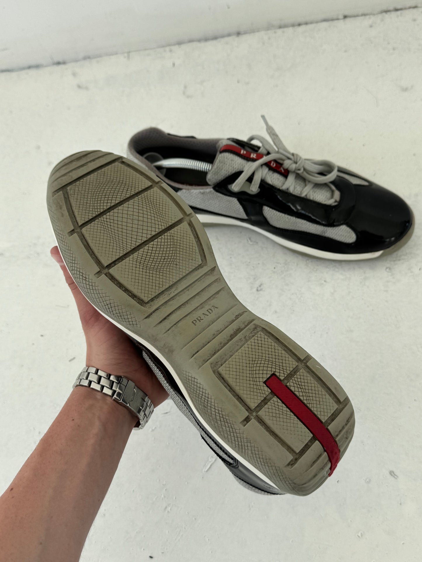 '17 Prada Americas Cup Green Metallic Patent Sneaker (UK 10)