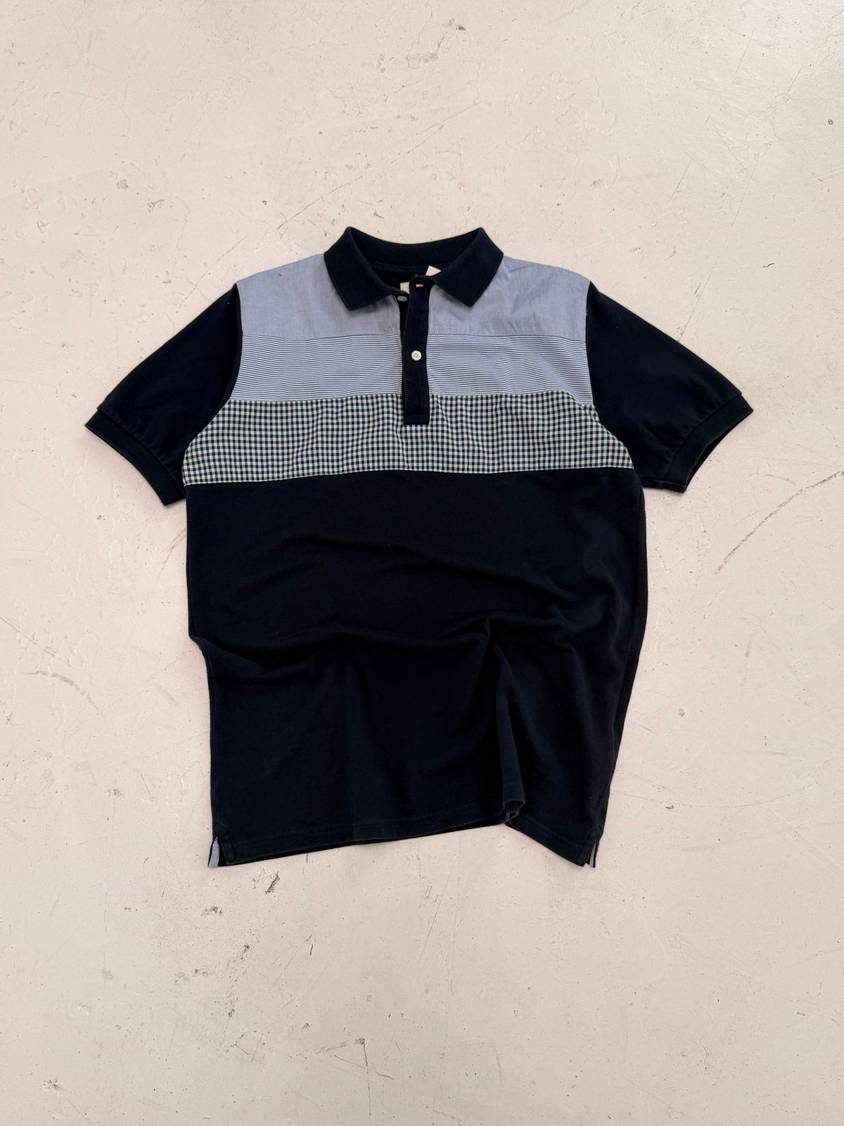 '00s Beams Gingham Pannel Polo (L)