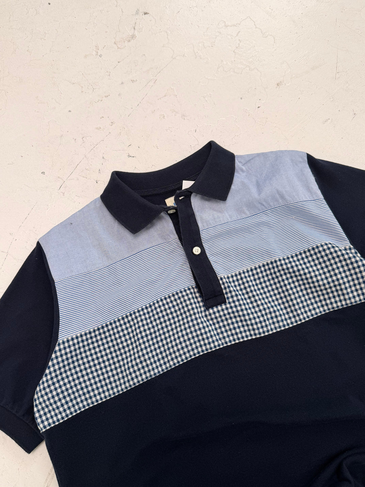 '00s Beams Gingham Pannel Polo (L)