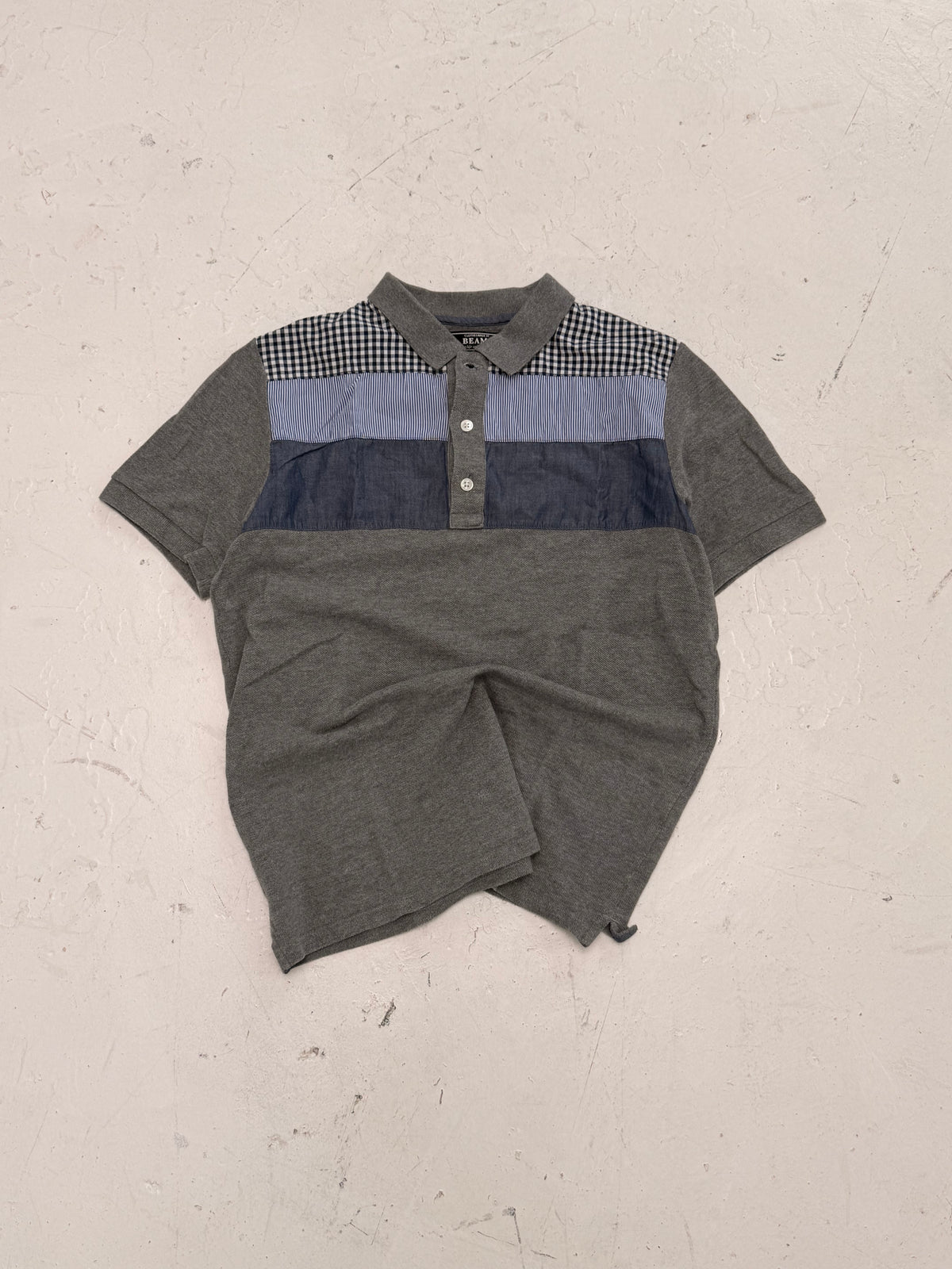 '00s Beams Gingham Pannel Polo (S)