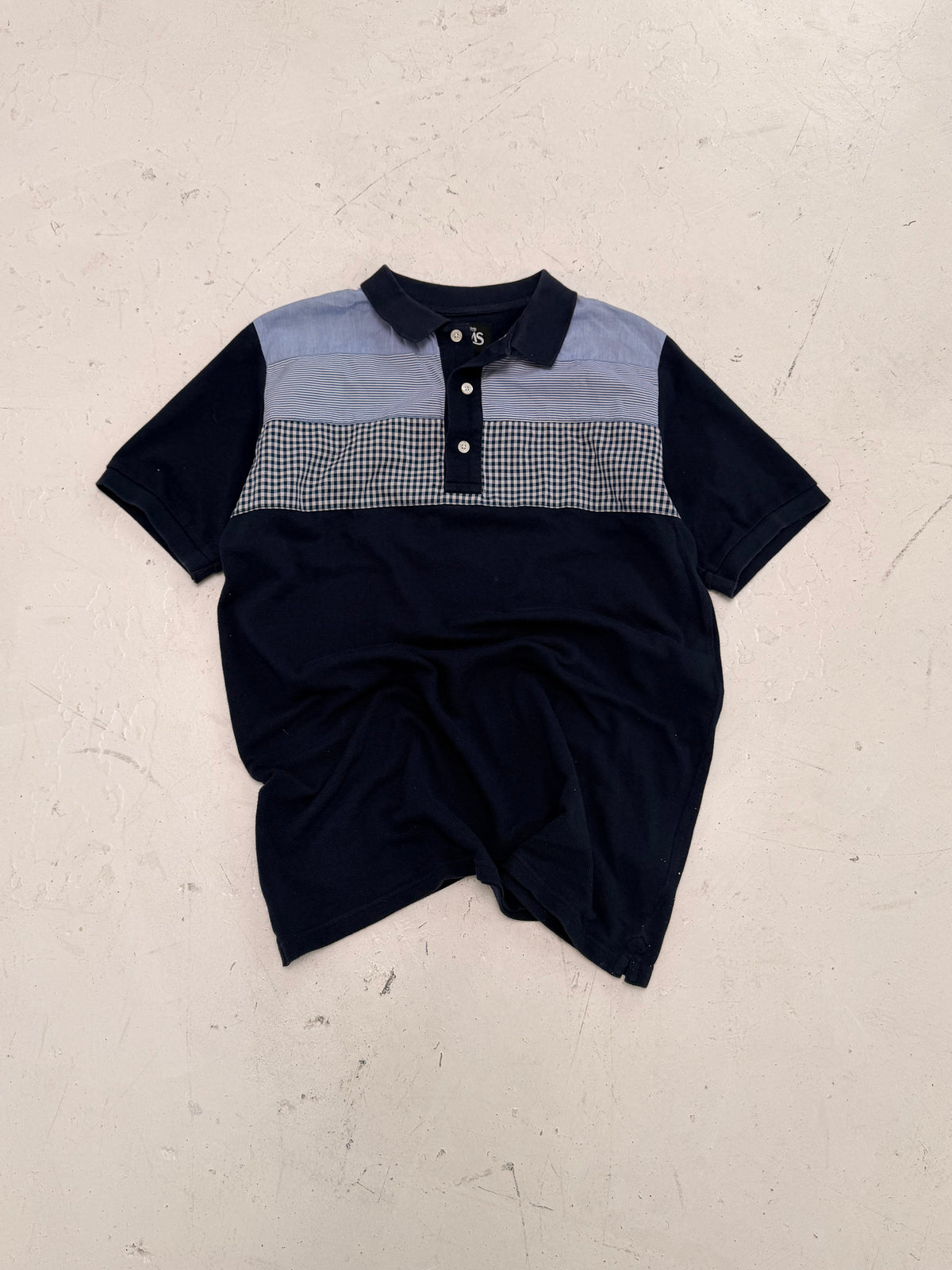 '00s Beams Gingham Pannel Polo (L)