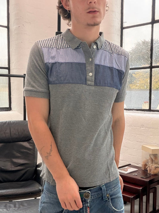 '00s Beams Gingham Pannel Polo (S)