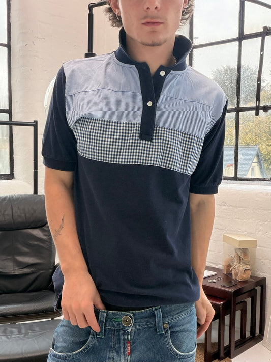 '00s Beams Gingham Pannel Polo (L)